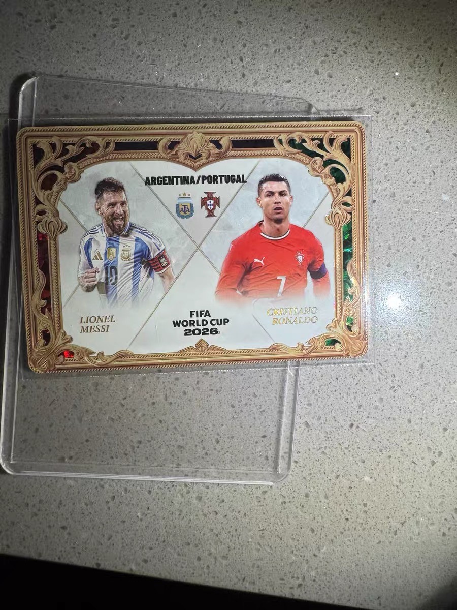 2026 Soccer Lionel Messi Cristiano Ronaldo Dual Gold Frame Foil Panini Kayou 764