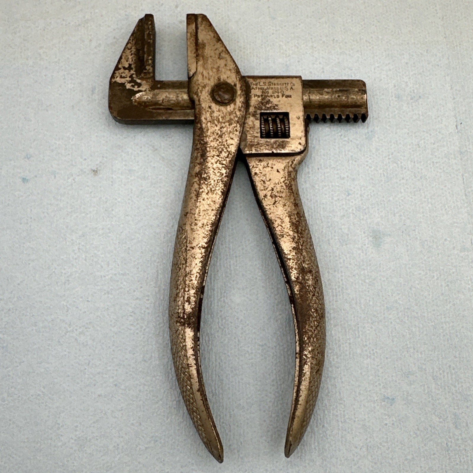 Rare L. S. Starrett No. 240 Adjustable Wrench Pliers