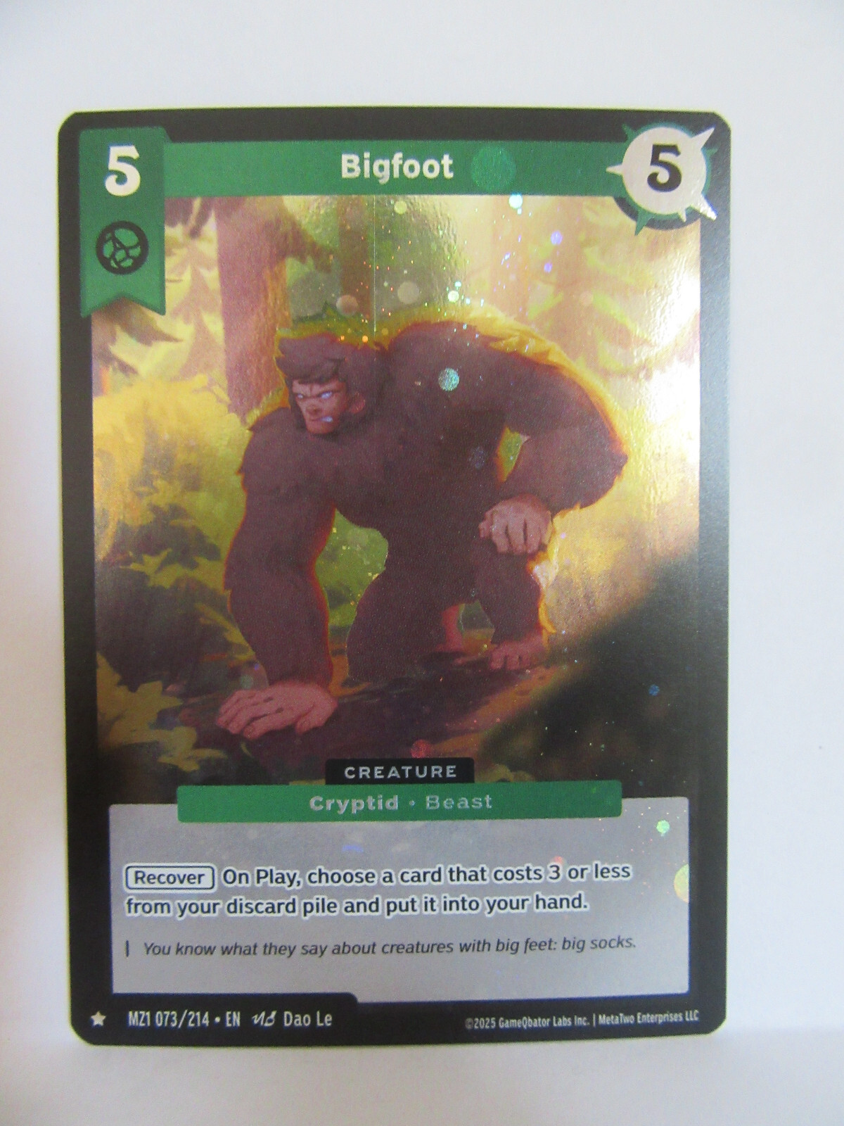 Bigfoot 073/214 1 Star Rare Holo Card MZ1 Metazoo 2025 Cryptid Base Set