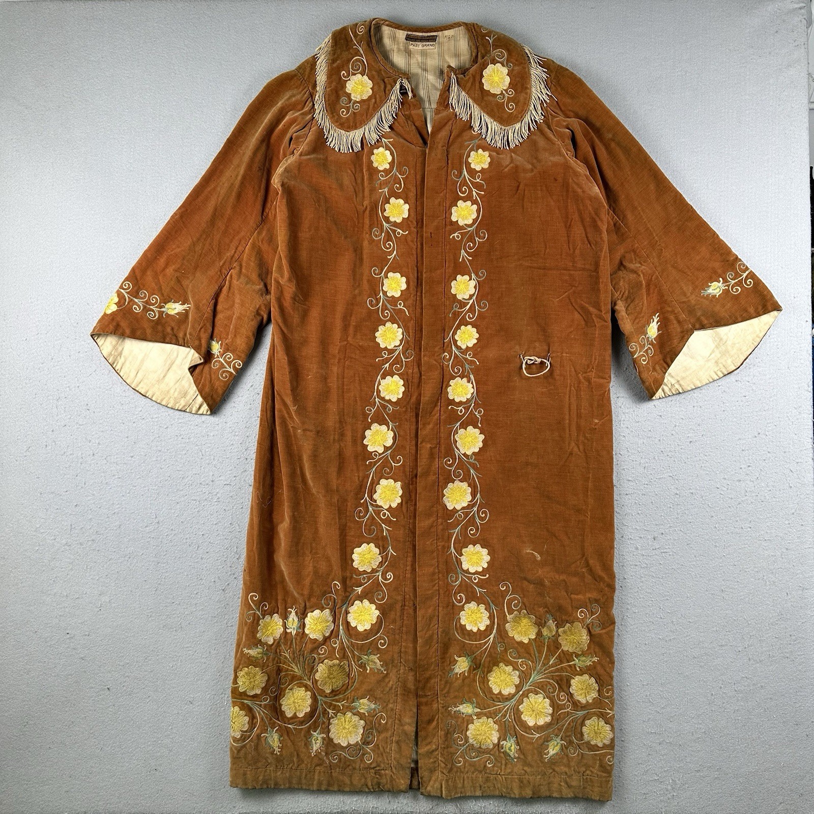 Antique Henderson Ames Past Grand Odd Fellows Velvet Ceremonial Robe Coat Floral