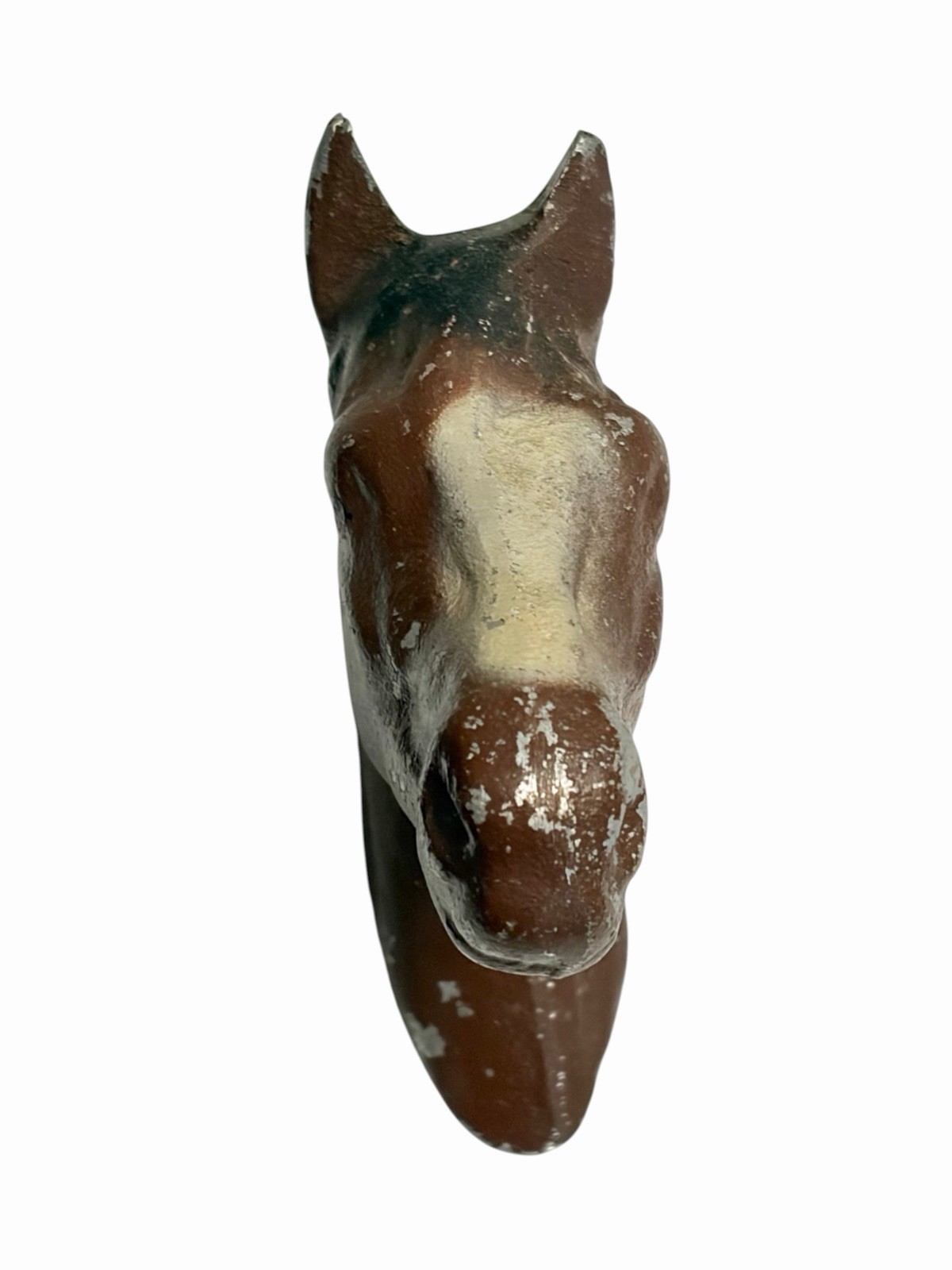 Vintage Cast Iron Horse Head Part Original Paint Rustic Primitive Equestrian