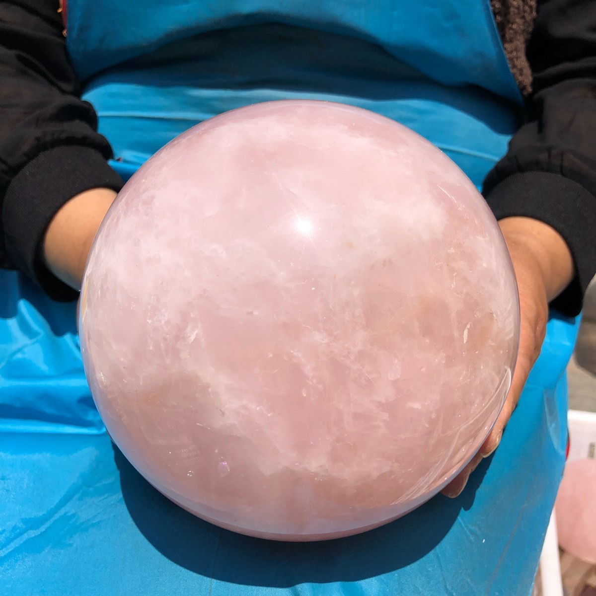 10.25LB Large Natural Pink Rose Quartz Sphere Crystal Ball Mineral Reiki Healing