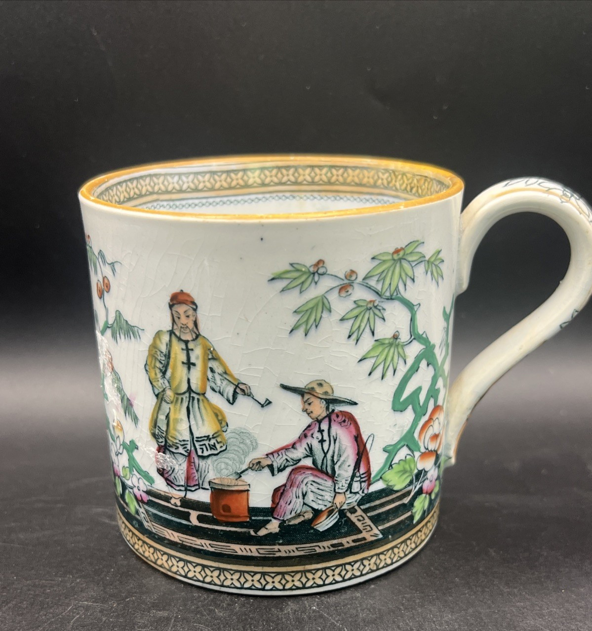 Antique 19th Century English Ceramic Pekin Mug