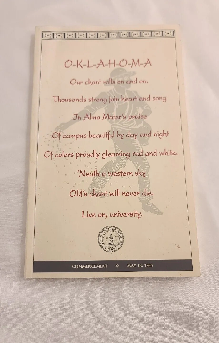 1995 University of Oklahoma Commencement Program - James Garner Speaker 1995 University of Oklahoma Commencement Program - James Garner Speaker