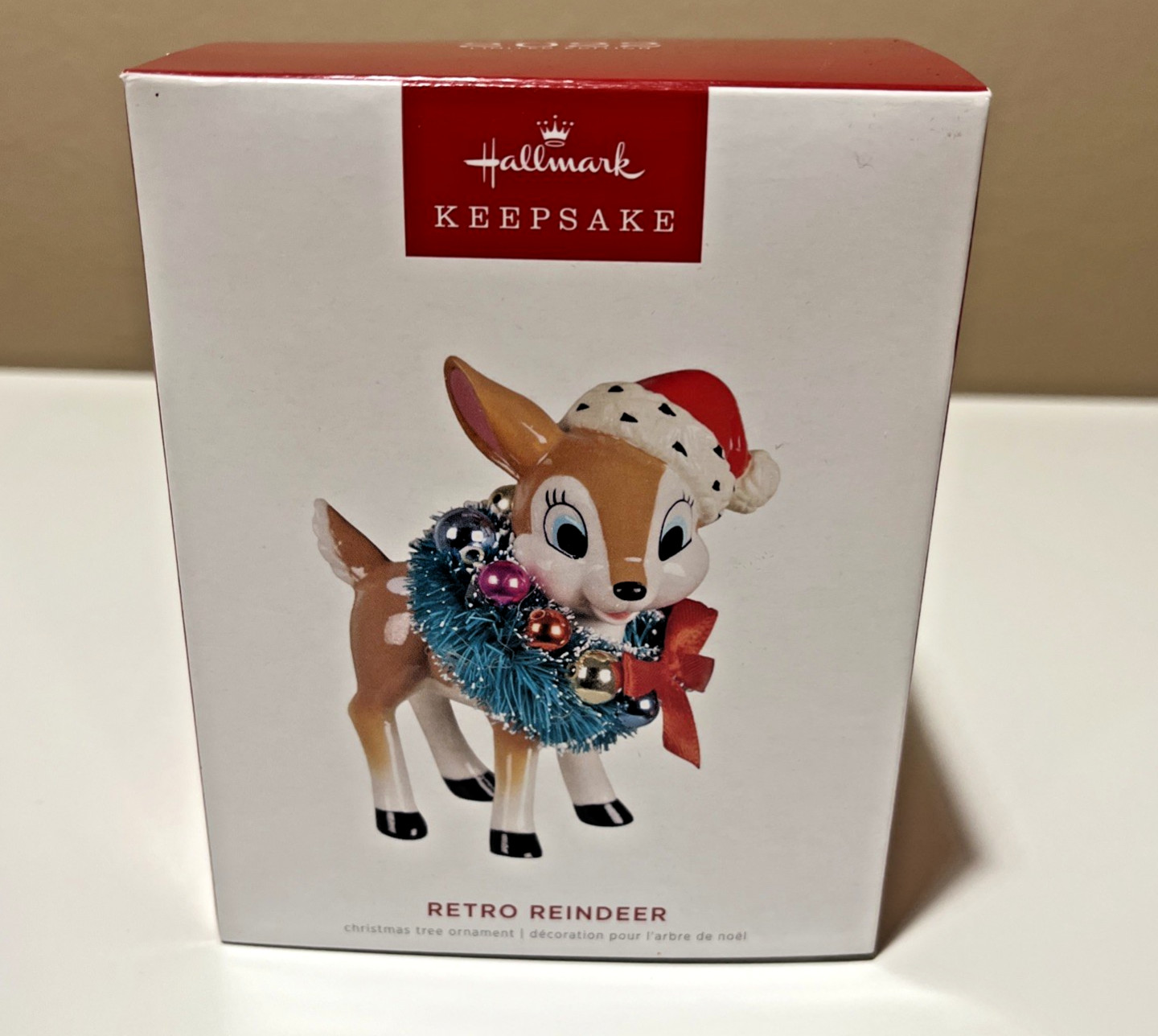 Hallmark Keepsake 2022 Retro Reindeer Ornament Porcelain Limited Edition New Box