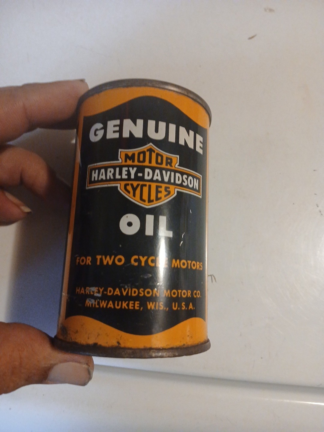 Harley Davidson Half Pint Oil Can Two Cycle Vintage Motorcycle Collectable Empty