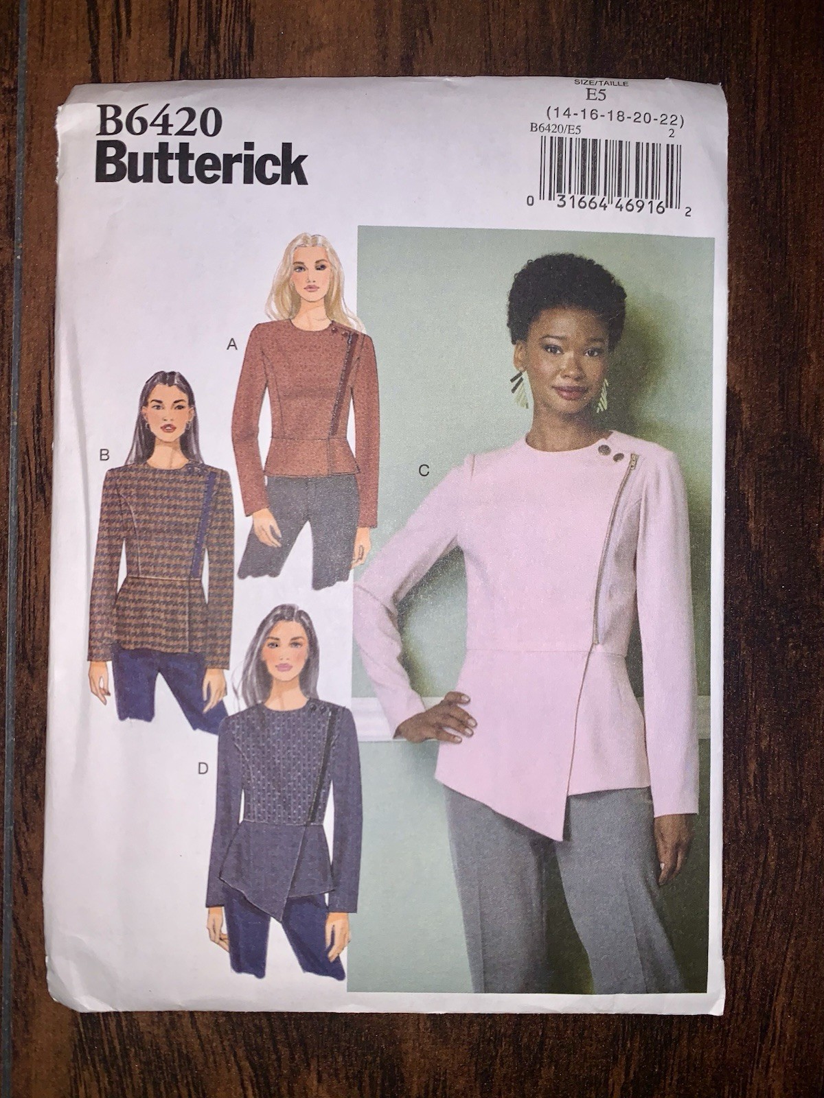 Butterick B6420 Size 14-22 Sewing Pattern Misses Jacket Uncut Factory Folded Butterick B6420 Size 14-22 Sewing Pattern Misses Jacket Uncut Factory Folded