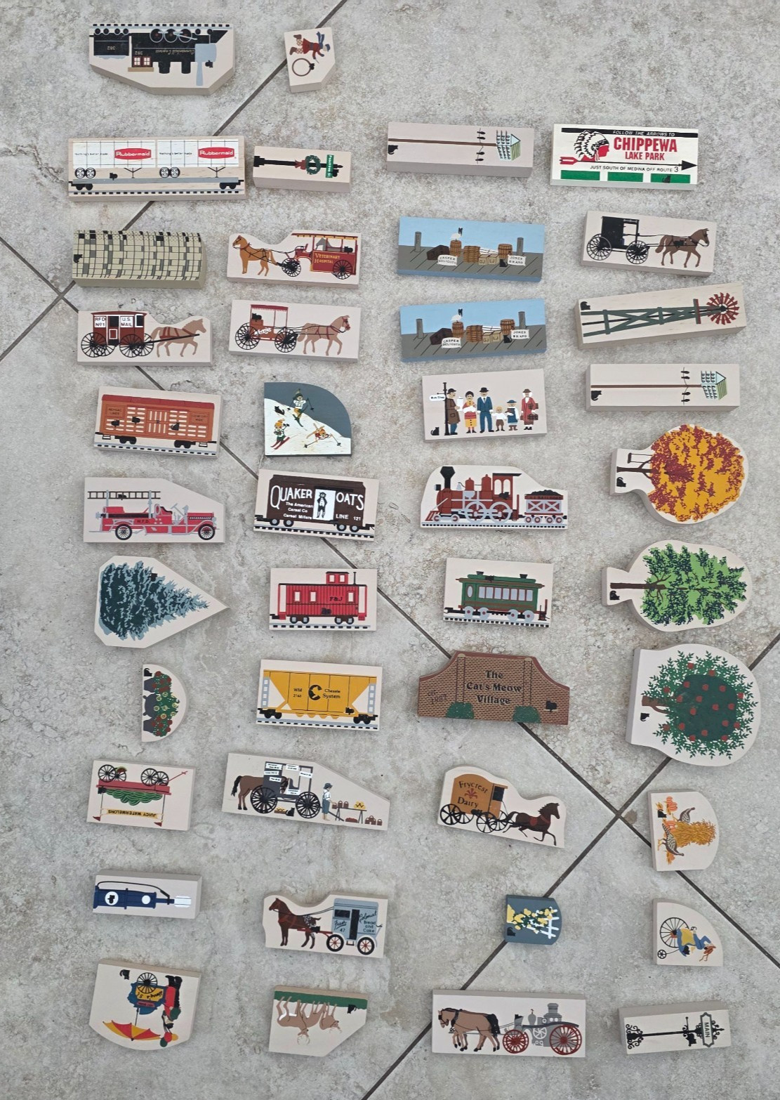 Lot Of 42 - Genuine Cat\'s Meow Village - From Various Issues / Years