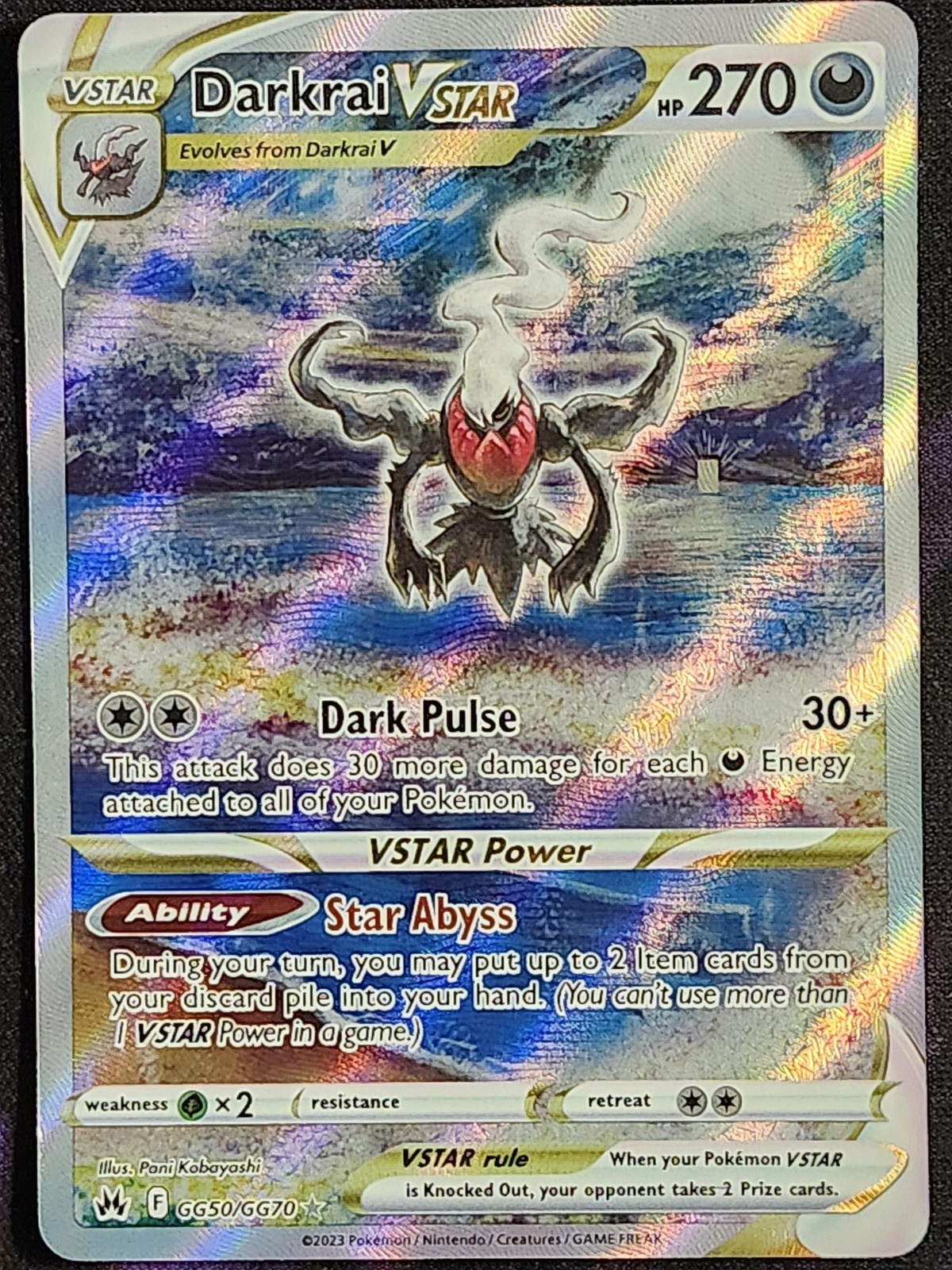Pokemon Darkrai VSTAR GG50/GG70 Crown Zenith CRZ Pokemon Darkrai VSTAR GG50/GG70 Crown Zenith CRZ