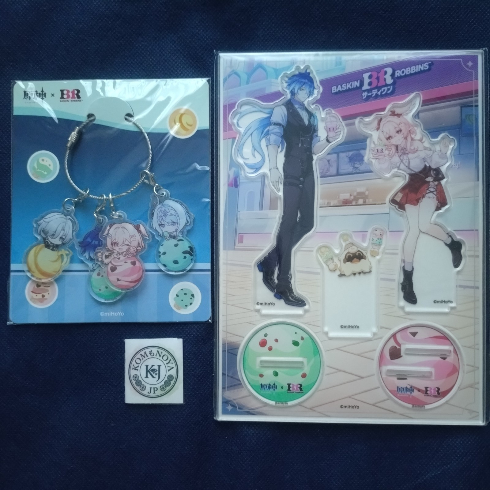 Genshin Impact x Baskin Robbins 31 Acrylic Stand Keychain Set w/o Card