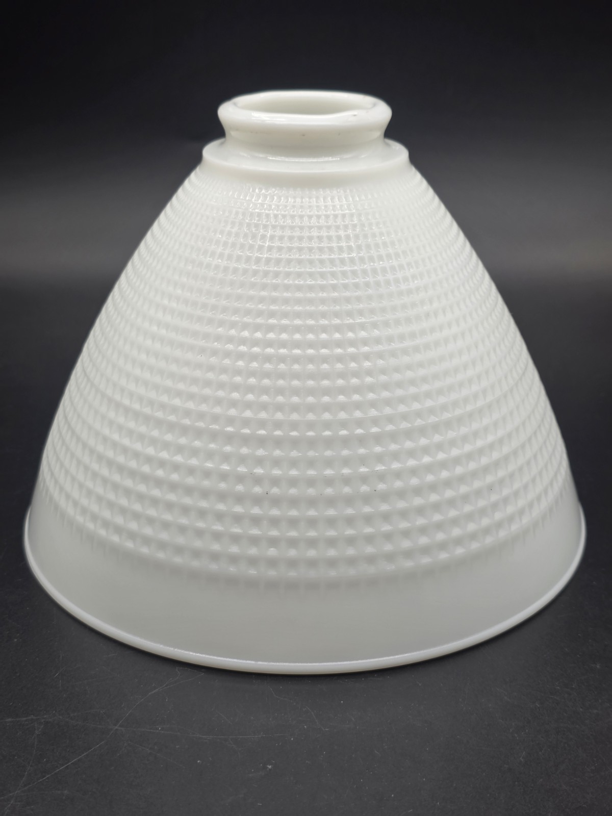 VTG Corning #820120 White Milk Glass Lamp Shade Waffle 2.25\