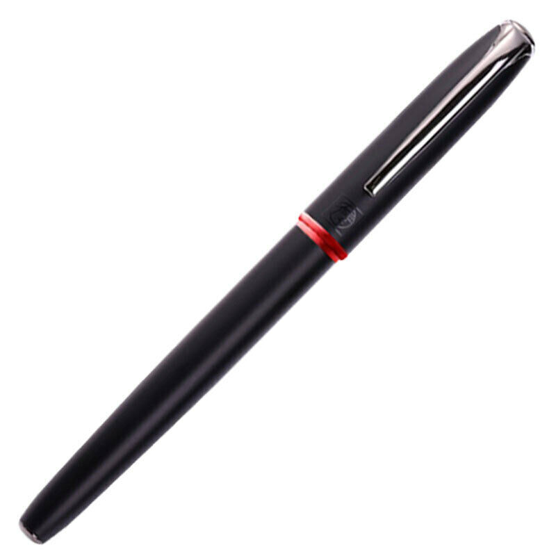 Picasso 916 Metal Black Fountain Pen BLACK EF/M/Bent Nib Office Ink Pen-Red Ring