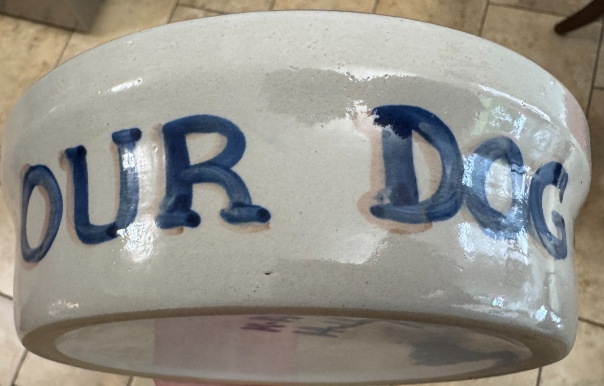 Rare M.A. Hadley Pottery OUR DOG Bowl 7 7/8\