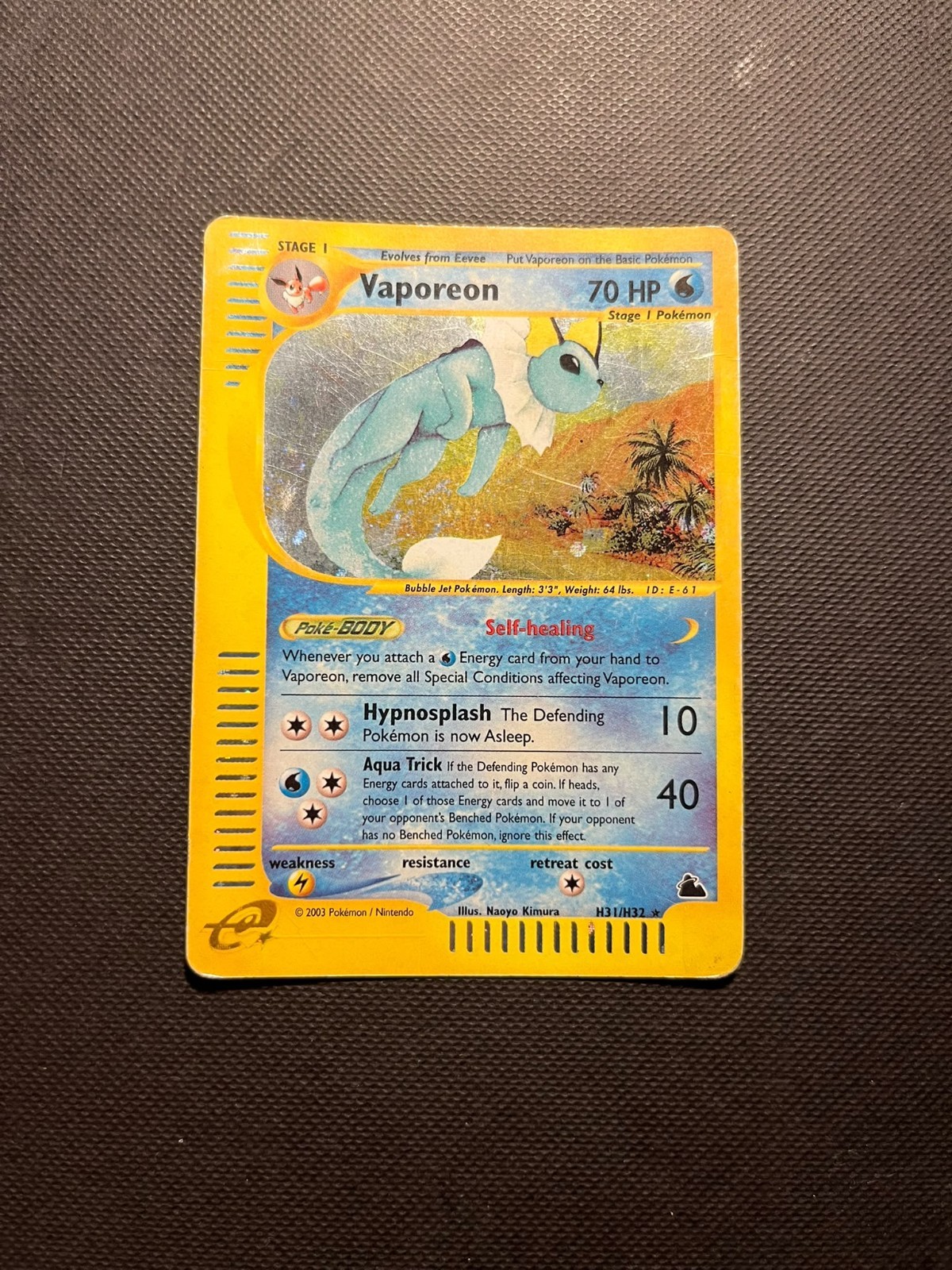 Pokemon Vaporeon 131/132 Holo Skyridge English HP