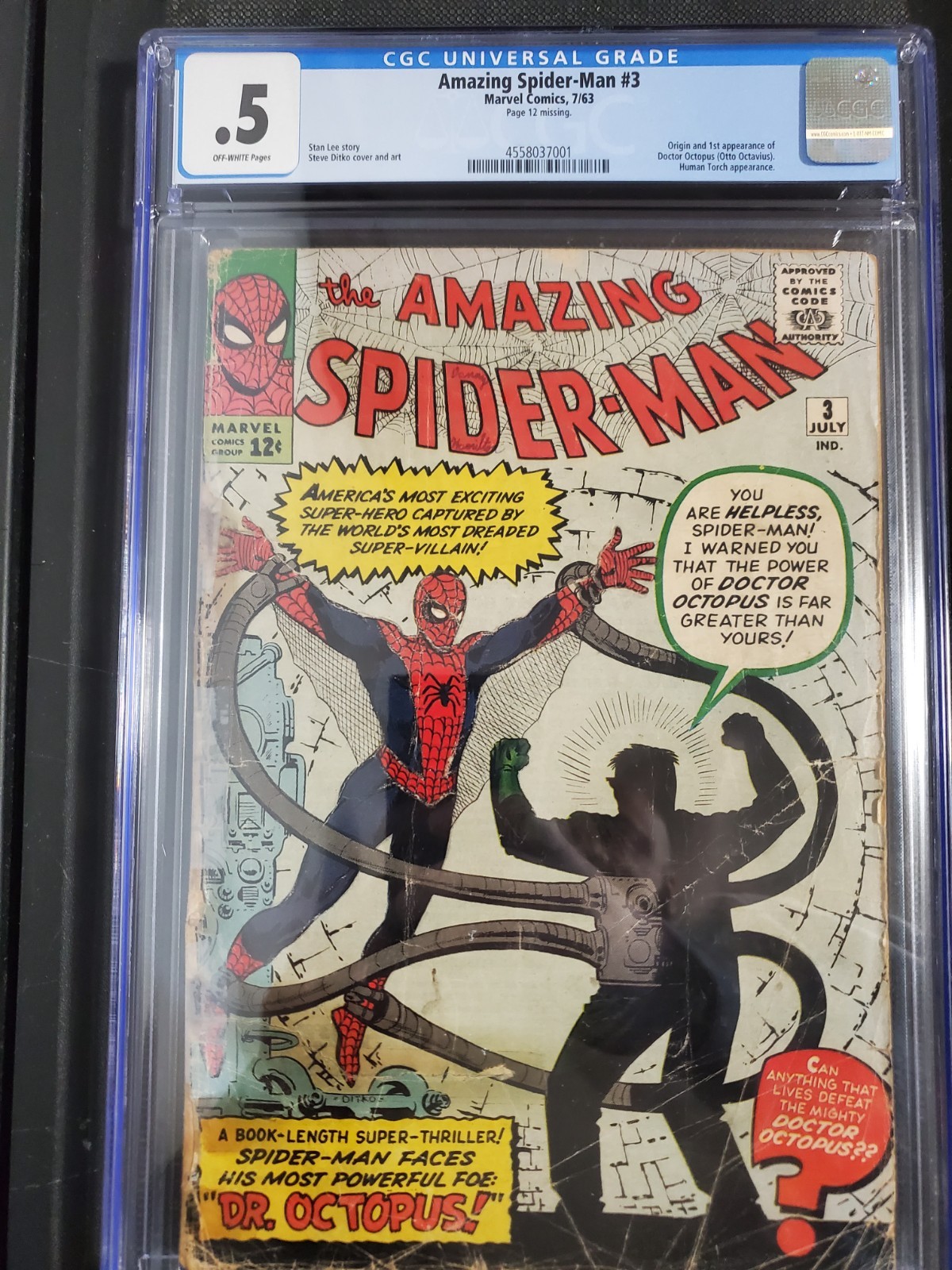 Amazing Spider-Man #3 CGC . 5 1st Doctor Octopus Marvel 1963