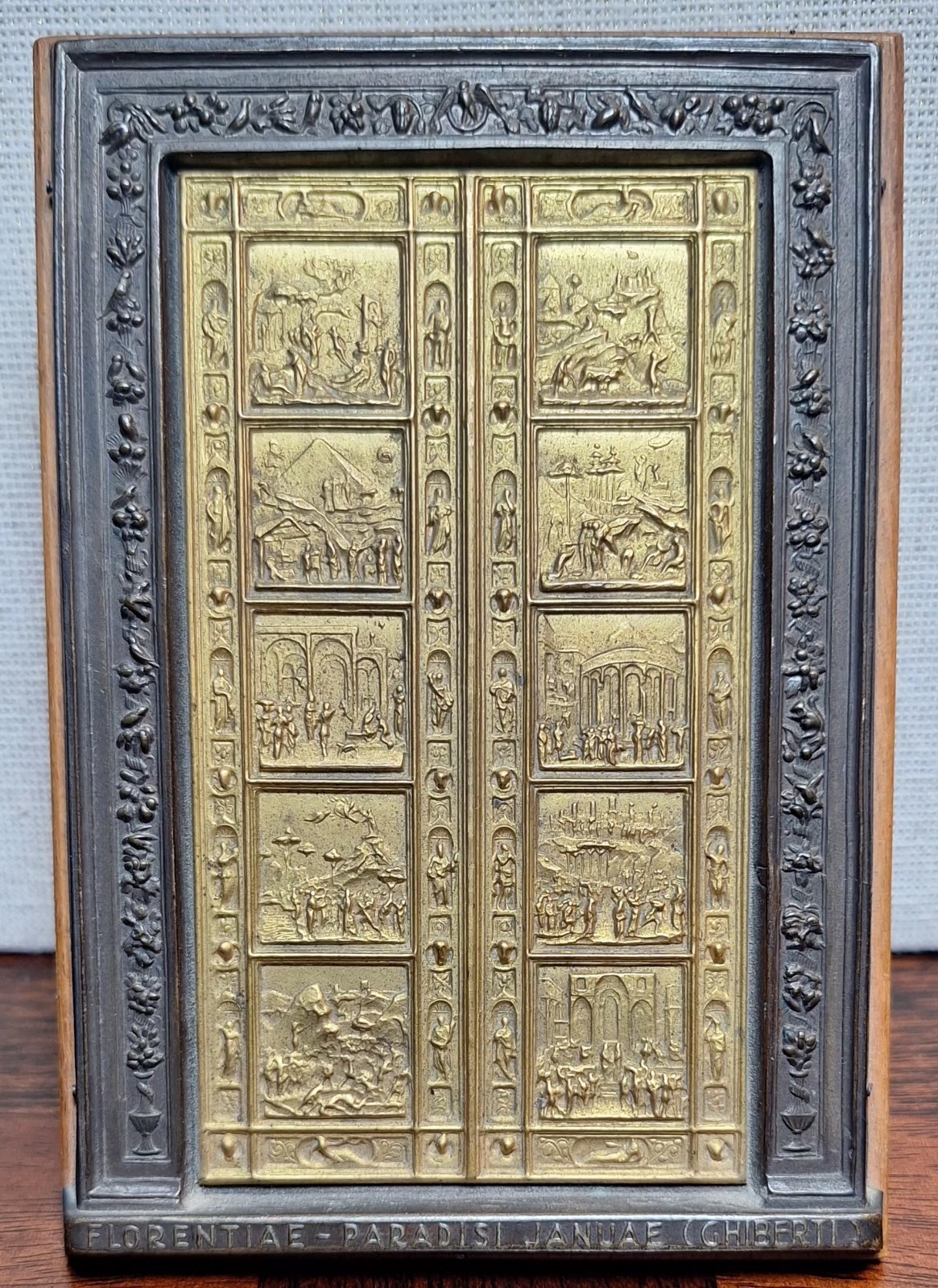 Vintage Ghiberti Gates of Paradise Brass Bronze Plaque Florence Baptistery Door Vintage Ghiberti Gates of Paradise Brass Bronze Plaque Florence Baptistery Door