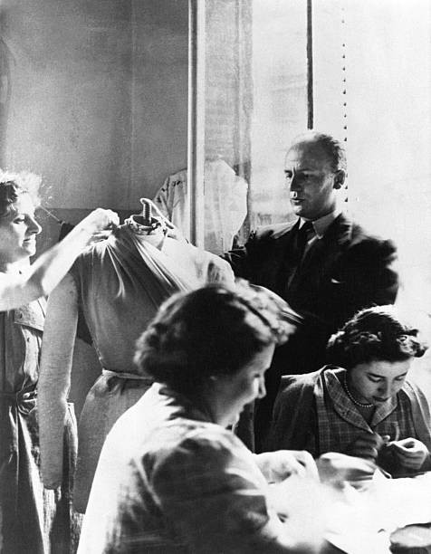 Pierre Balmain in his studio in Paris France circa 1940 Historic Old Photo