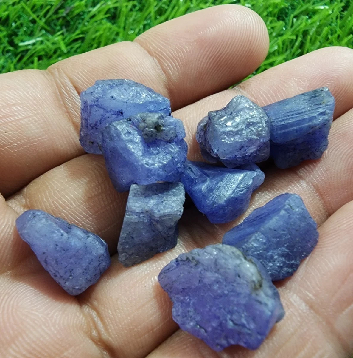 Beautiful Rare Blue Tanzanite Rough 9 Pcs Lot Huge Size 13-17 MM Loose Gemstone