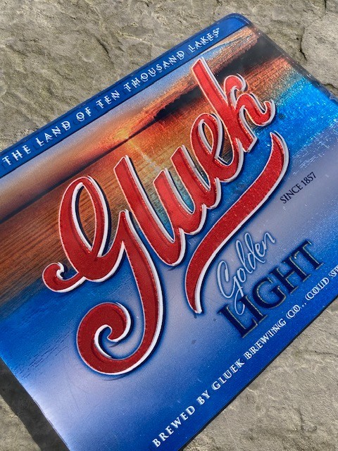 ✅ Gluek Brewing Golden Light Acrylic Sign Beer Bar Mancave 10,000 Lakes Michigan