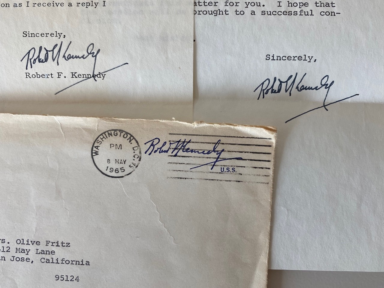 1965 Robert F. Kennedy Sr. Signed Senate Letter RFK (Autopen?) 3 Signatures