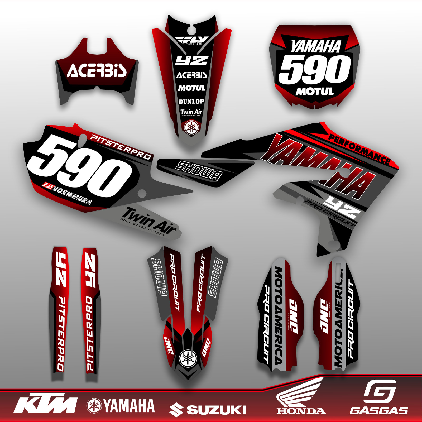 GRAPHICS KIT FOR YAMAHA YZ 250F YZ 450F 2018 2019 2020 yz450f 2018-2020