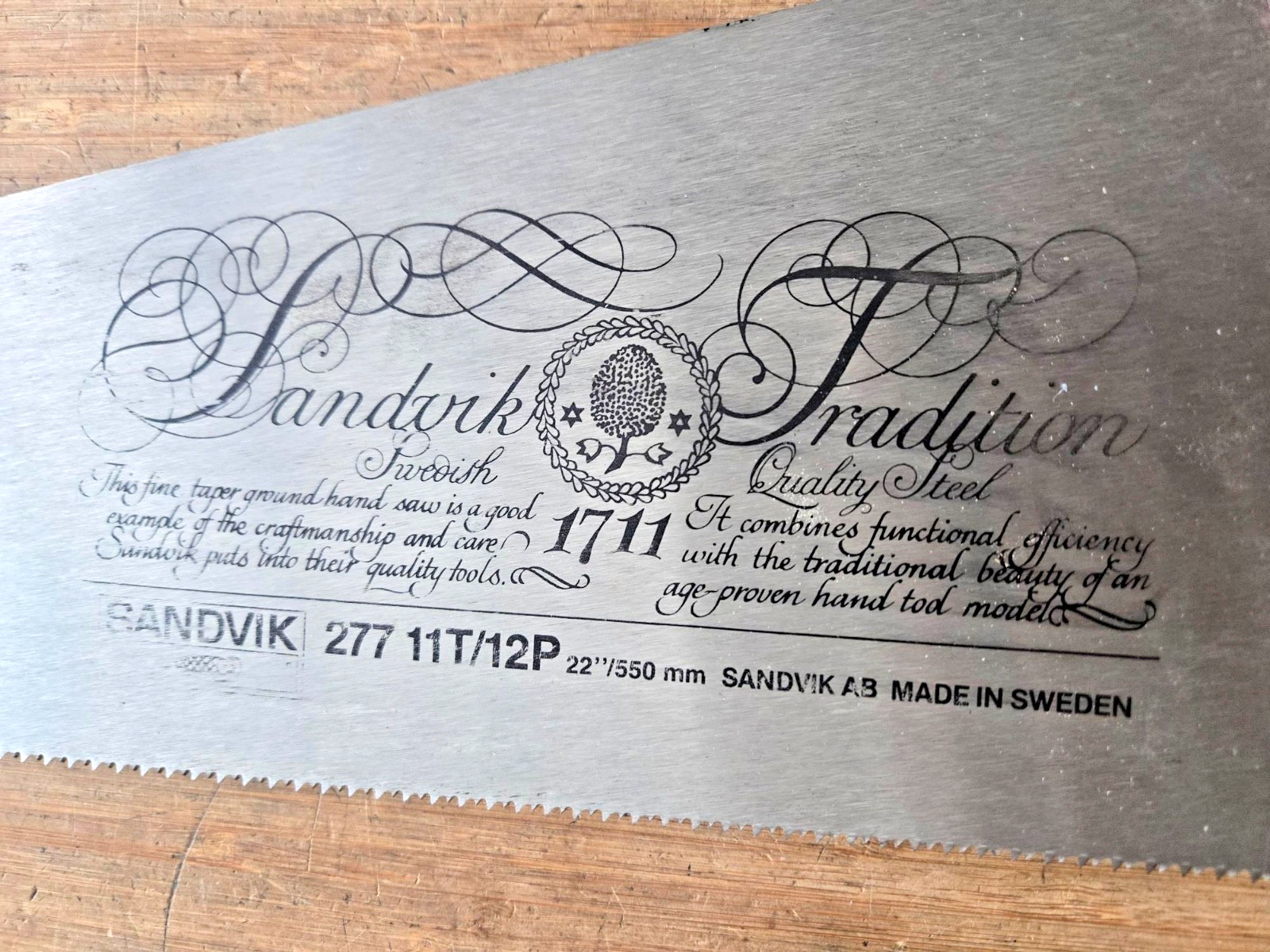 Vintage SANDVIK no. 277 Saw  11T/12P  22''/550mm -  Made in Sweden* Nice *