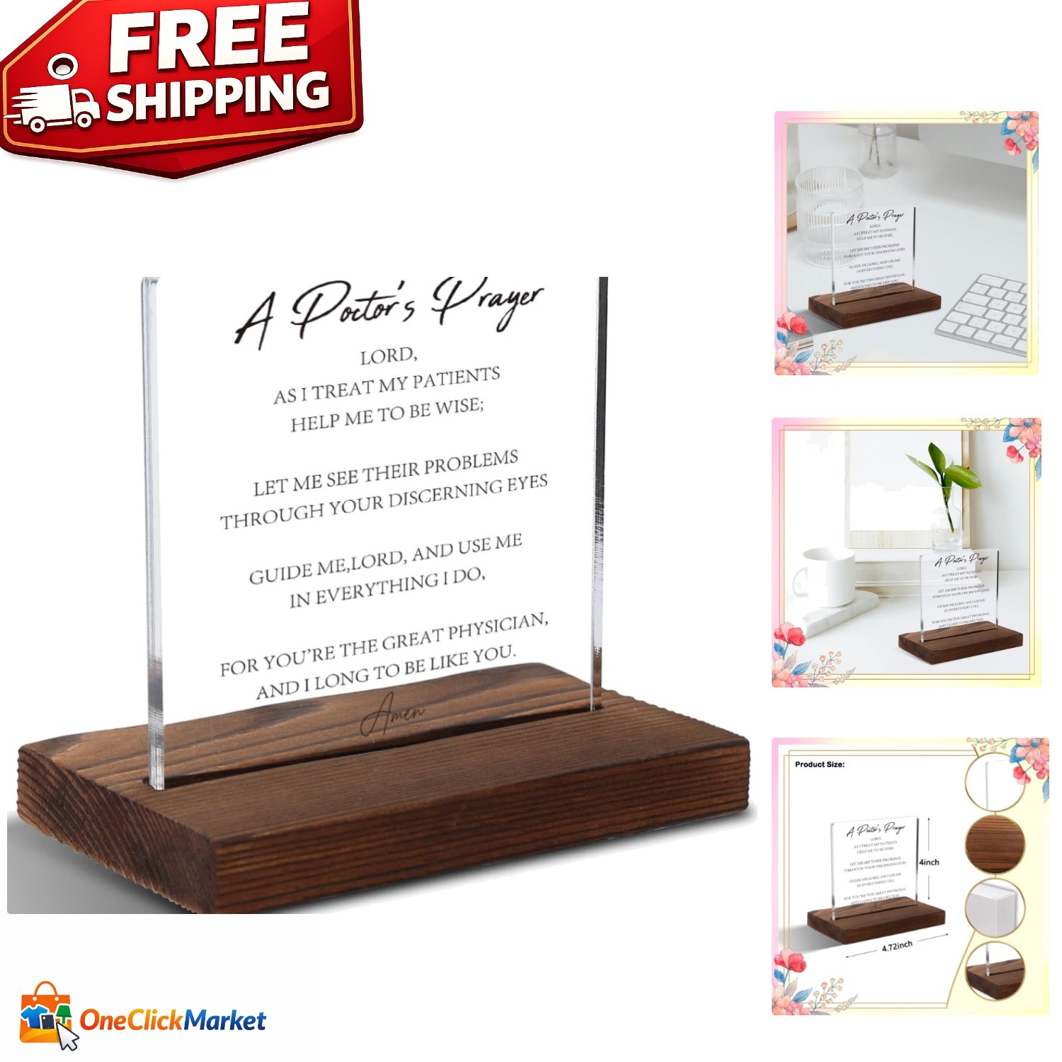 Multifunctional Inspirational Acrylic Plaque - Perfect for Doctors' Office Decor