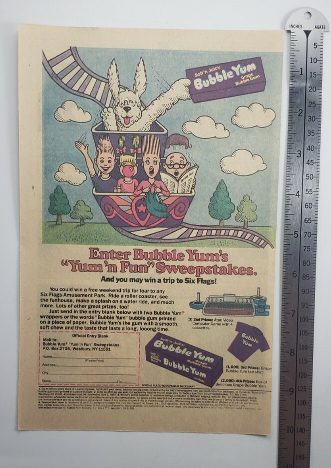 Vintage Bubble Yum RARE Print Advertisement 