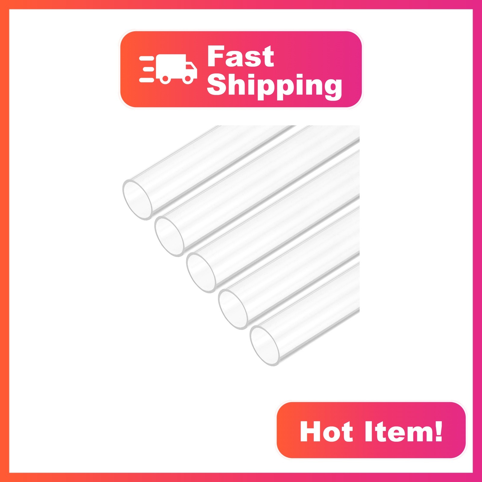 uxcell Clear Rigid Acrylic Pipe, 13mm x 15mm x 153mm, 5 Pack uxcell Clear Rigid Acrylic Pipe, 13mm x 15mm x 153mm, 5 Pack