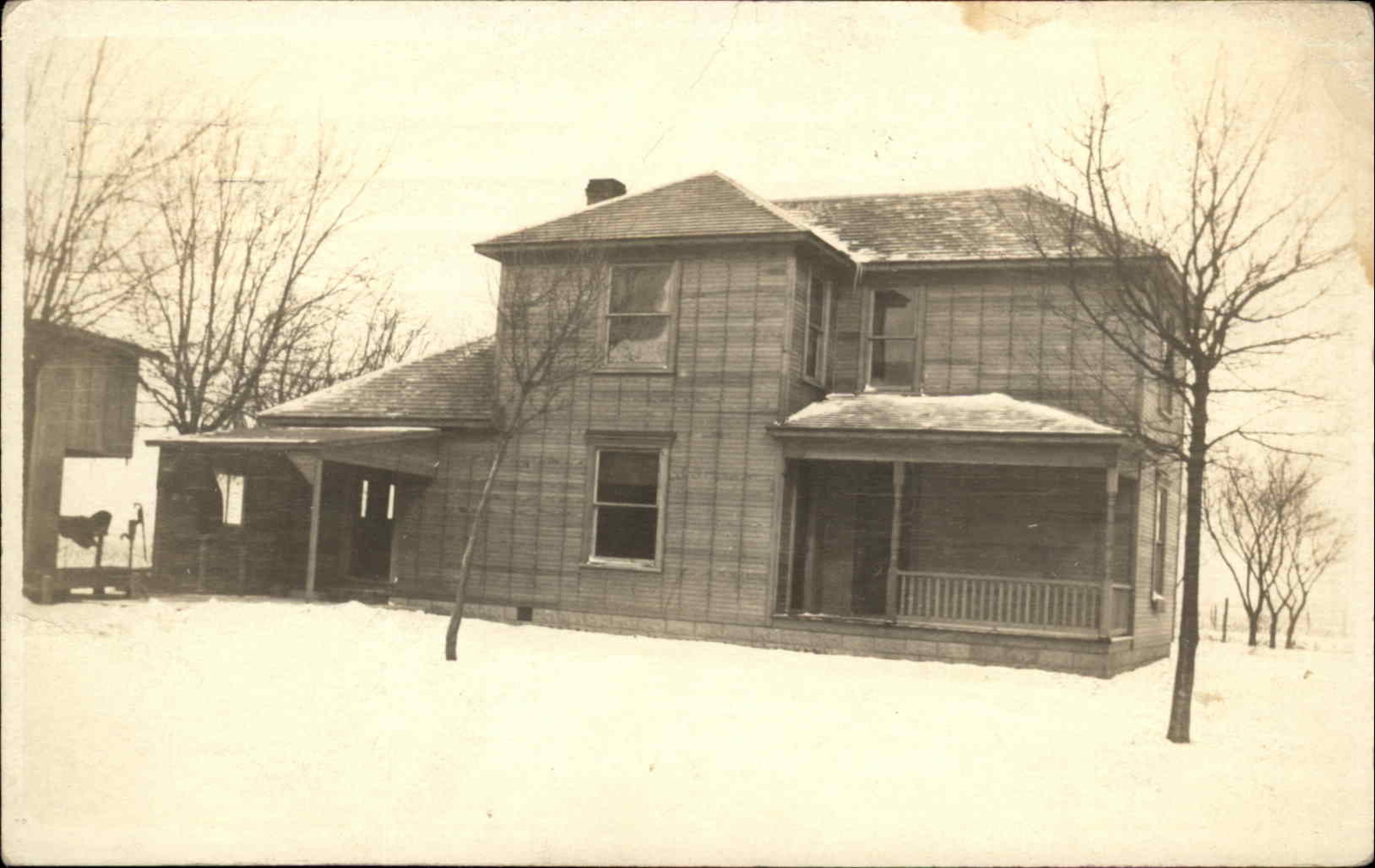 Piqua OH Ohio Platt Home c1910 Real Photo Postcard