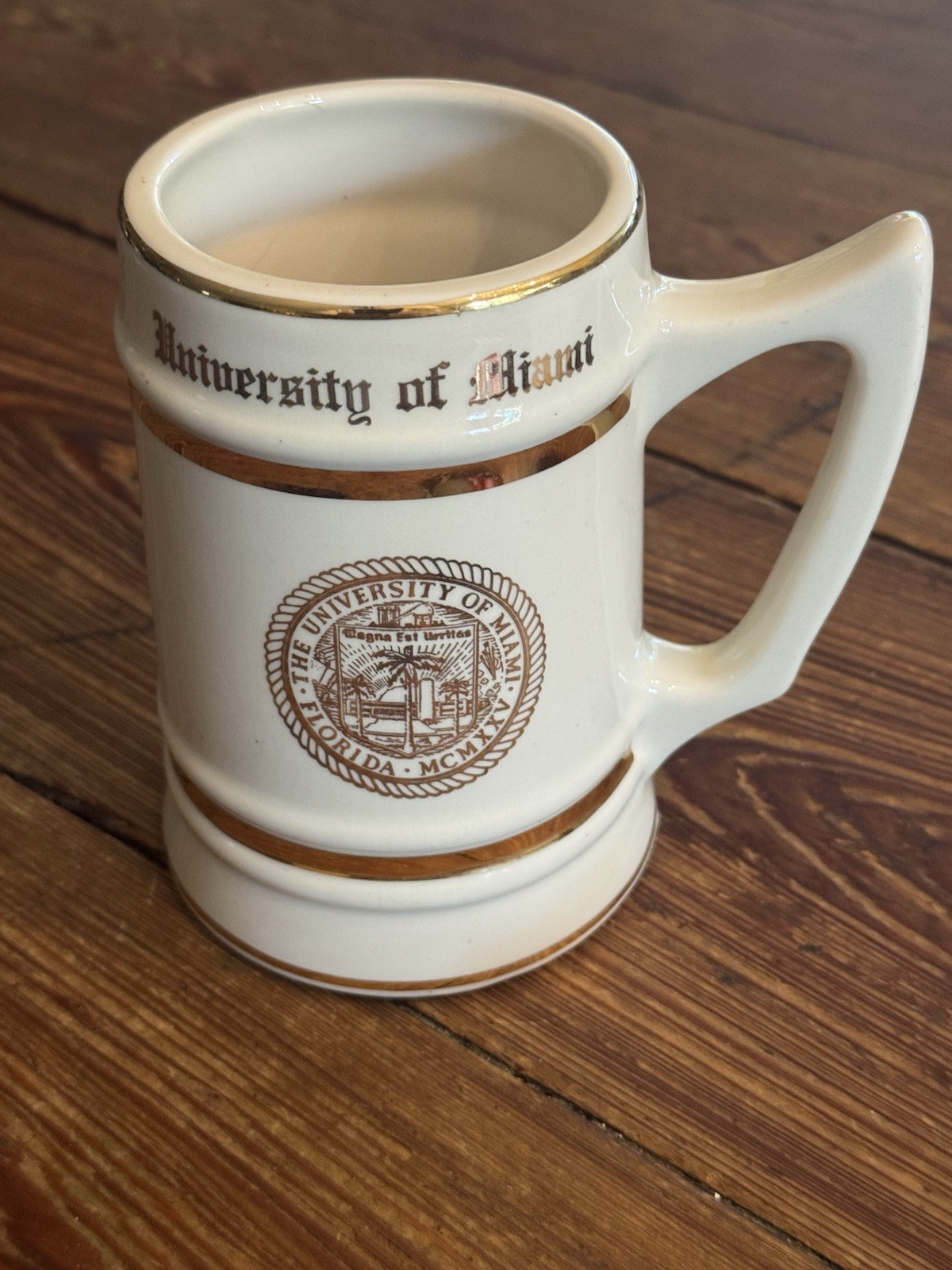 1962 University of Miami (FL) Ceramic Coffee Mug Beer Tankard - WC Bunting Co