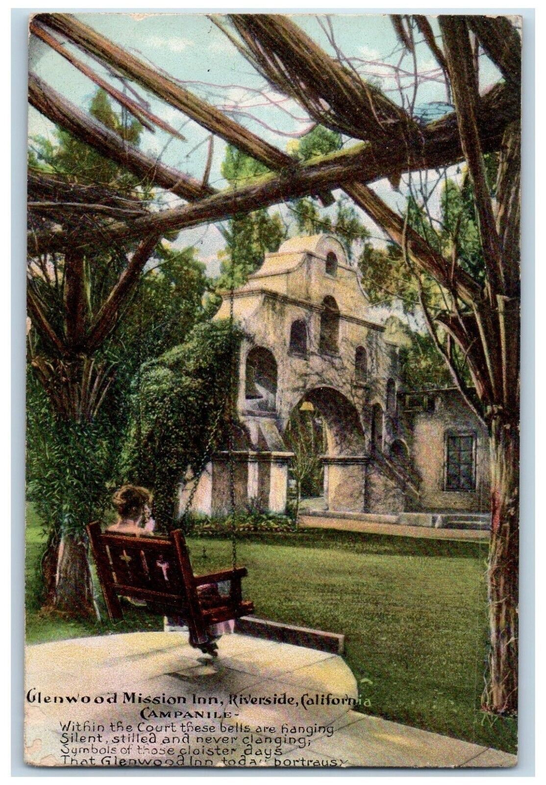 c1910\'s Glenwood Mission Inn Riverside California CA Unposted Antique Postcard