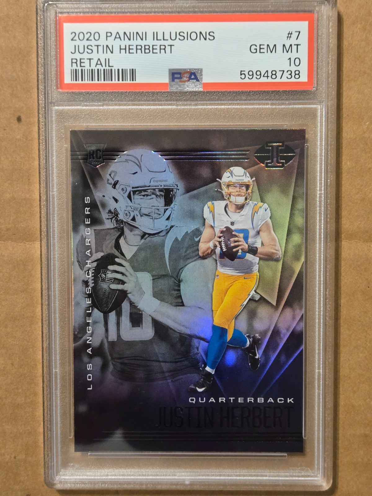 2020 Panini Illusions Justin Herbert Rookie RC #7 PSA 10 Chargers Gem Mint