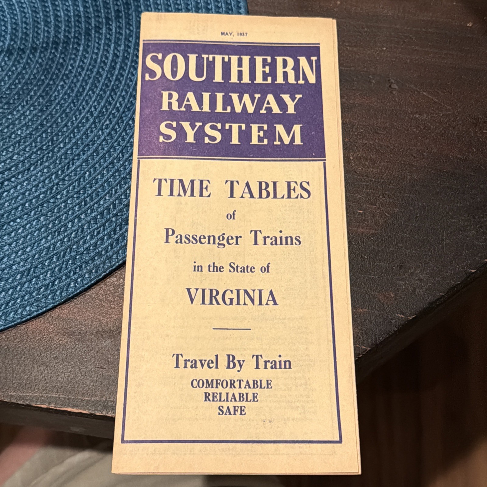 Vintage SOUTHERN RAILWAY SYSTEM Time Tables For State Of Virginia May 1937
