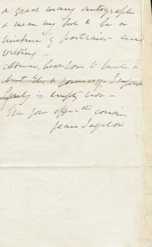 JEAN INGELOW - AUTOGRAPH LETTER SIGNED