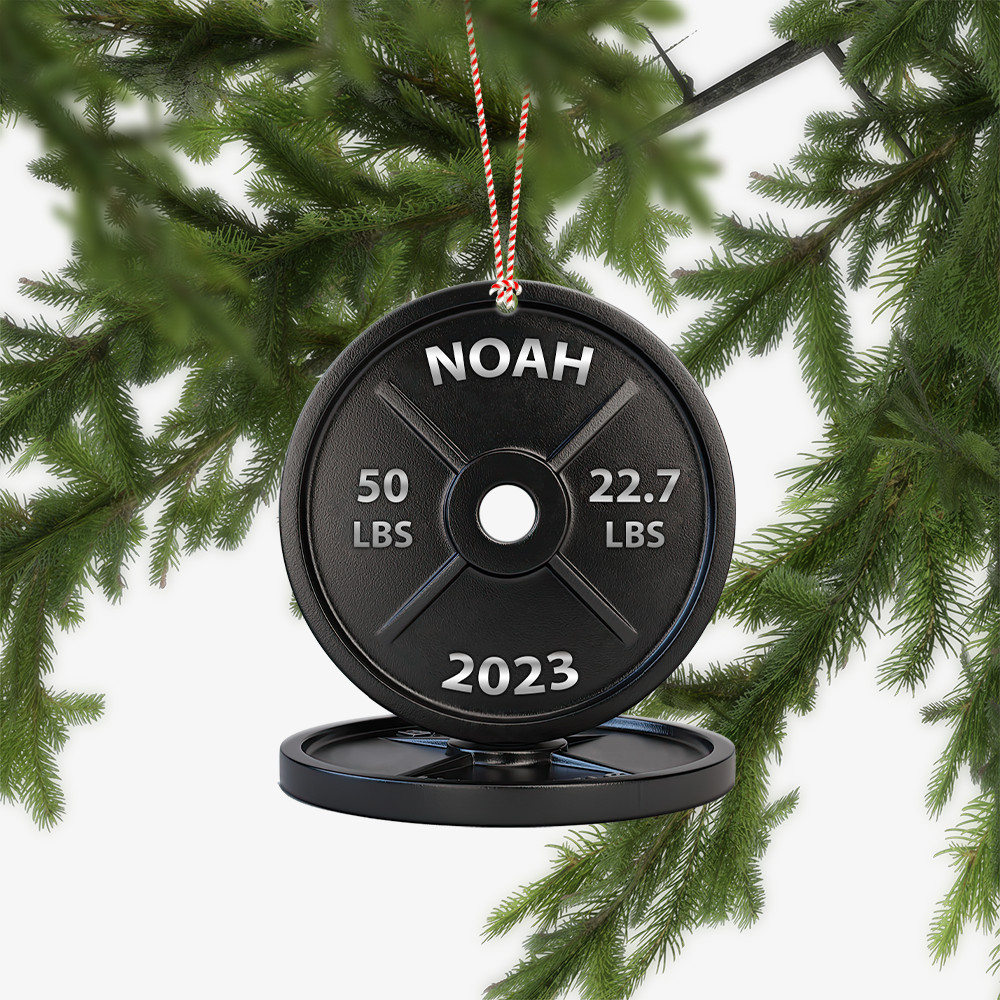Personalized Weightlifting Ornament, Gym Christmas Ornament, Fitness Ornament Personalized Weightlifting Ornament, Gym Christmas Ornament, Fitness Ornament