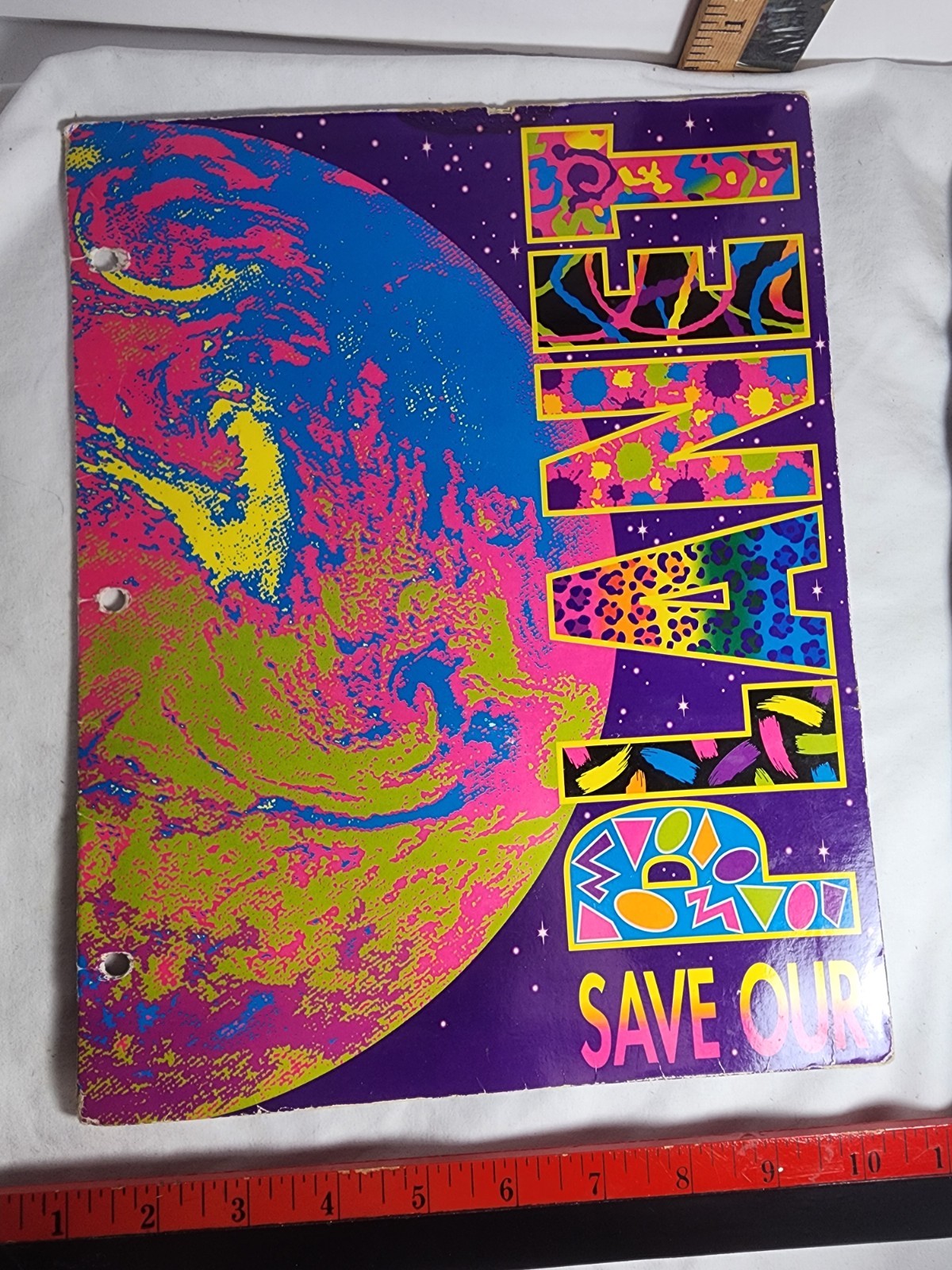 Vintage Lisa Frank Stuart Hall Save Our Planet School Folder *used condition