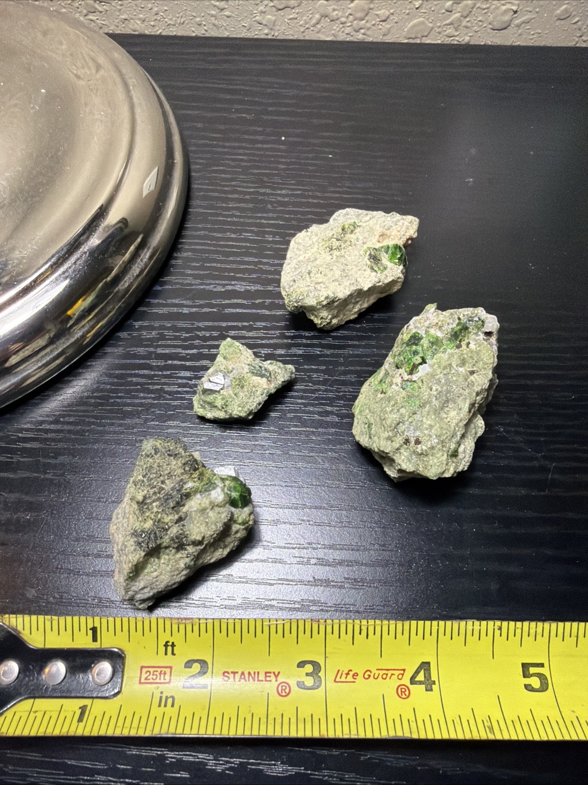 Green Demantoid Garnet Crystal Cluster On Matrix Mineral Specimen