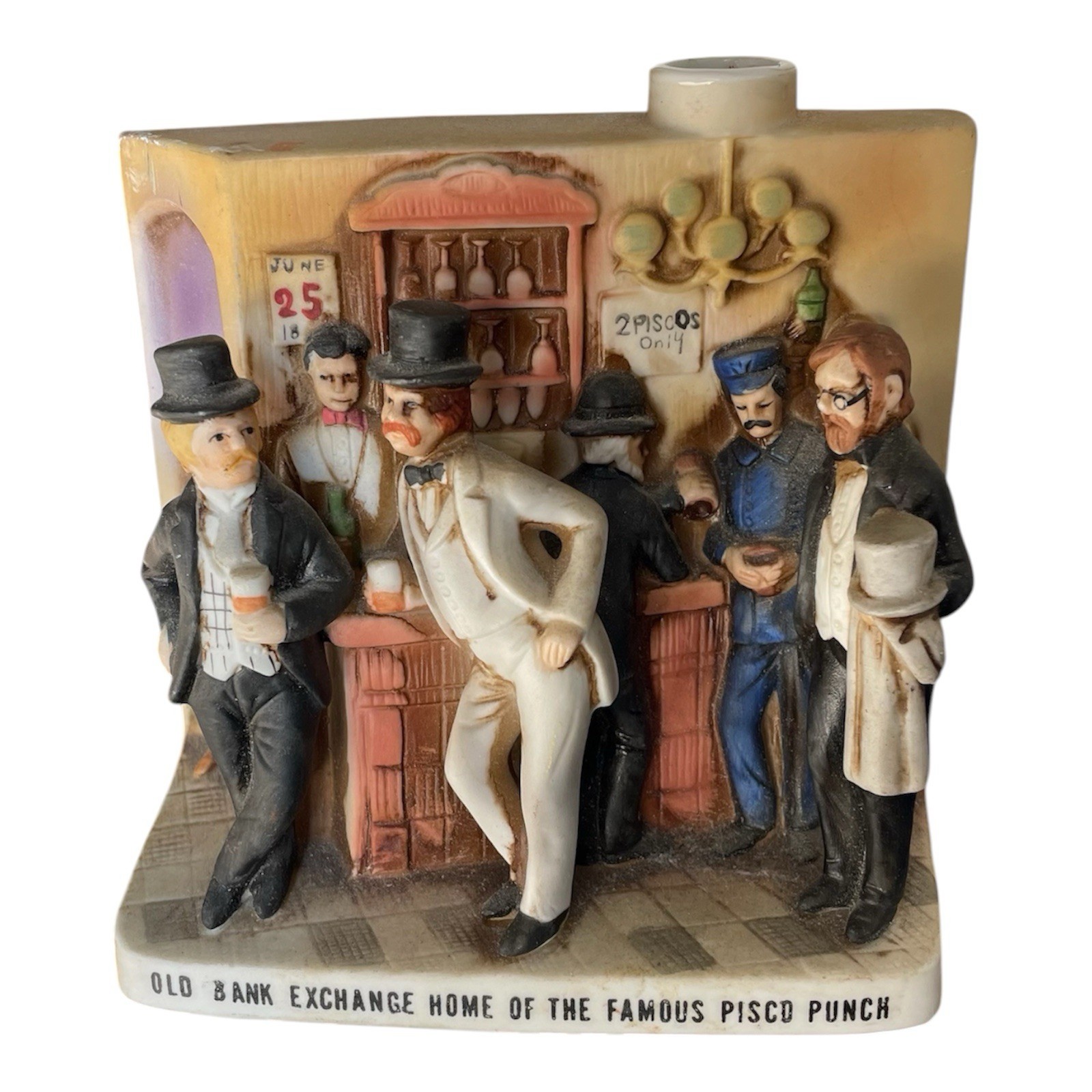 Vintage 1976 Old Bank Exchange Pisco Punch Ceramic Whiskey Decanter