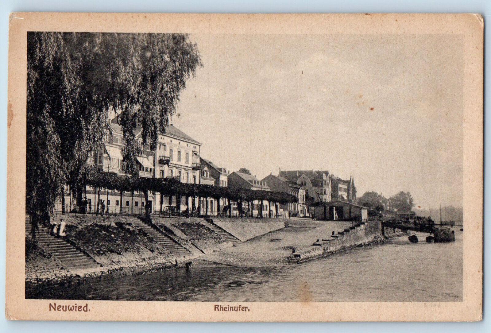 Rhineland-Palatinate Germany Postcard Rhine Bank Neuwied c1920's Unposted