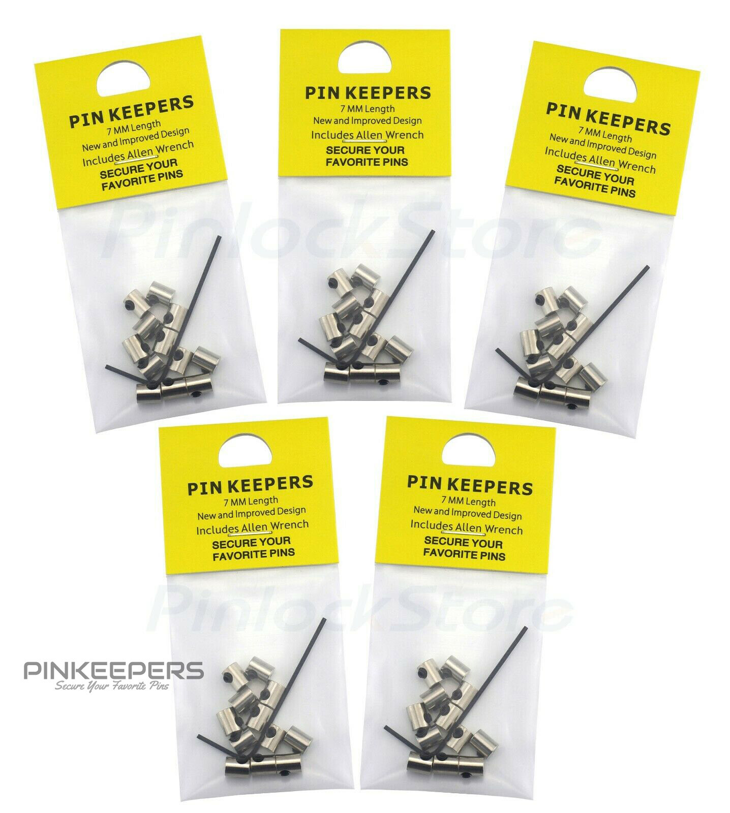 NEW & IMPROVED Locking Pin Backs/Pin Keepers/Pin Locks-7mm Length Design 60 PCS