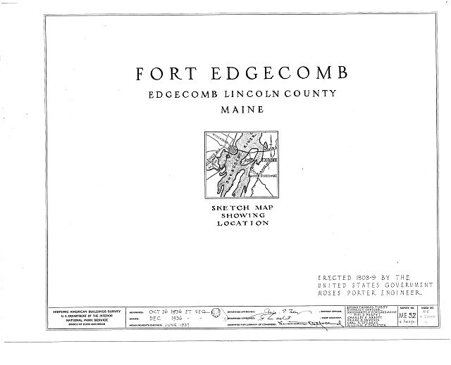 Photo:Fort Edgecomb Blockhouse North Edgecomb Maine 1936 HABS Fort