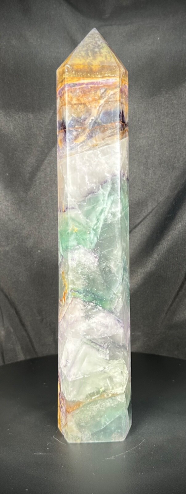 Gorgeous Tall Rainbow Fluorite Tower 10.75