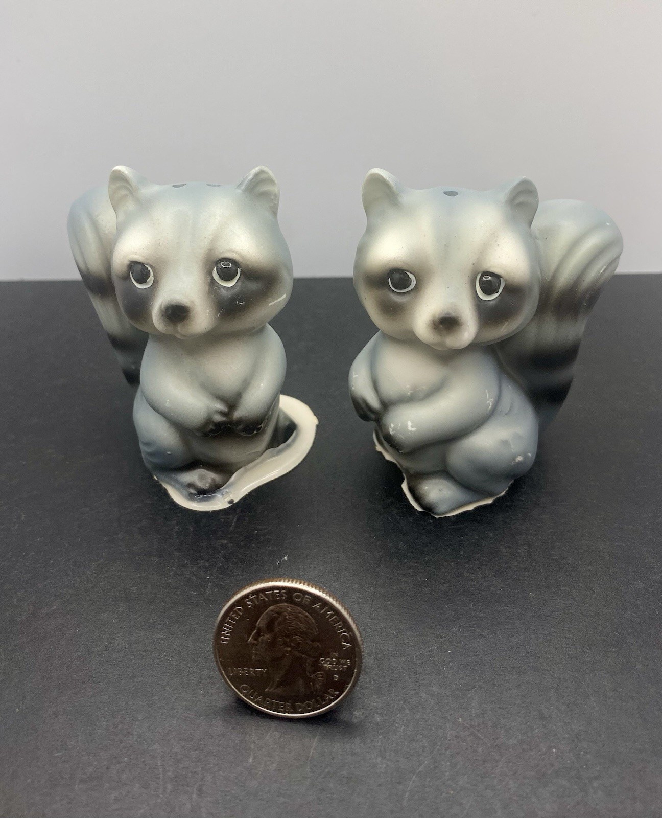 Adorable Grey Squirrels Vintage Salt and Pepper shakers Japan