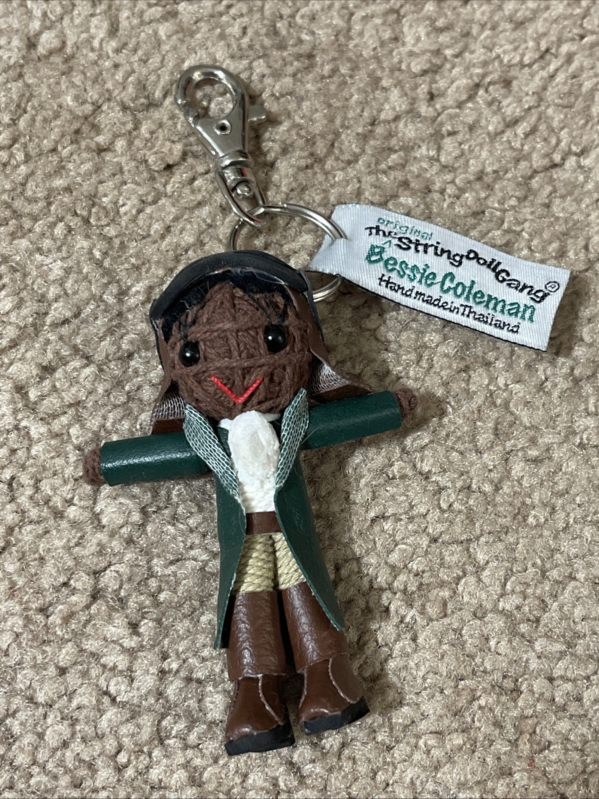 Kamibashi Bessie Coleman Aviator Pilot Original String Doll Gang Keychain Clip