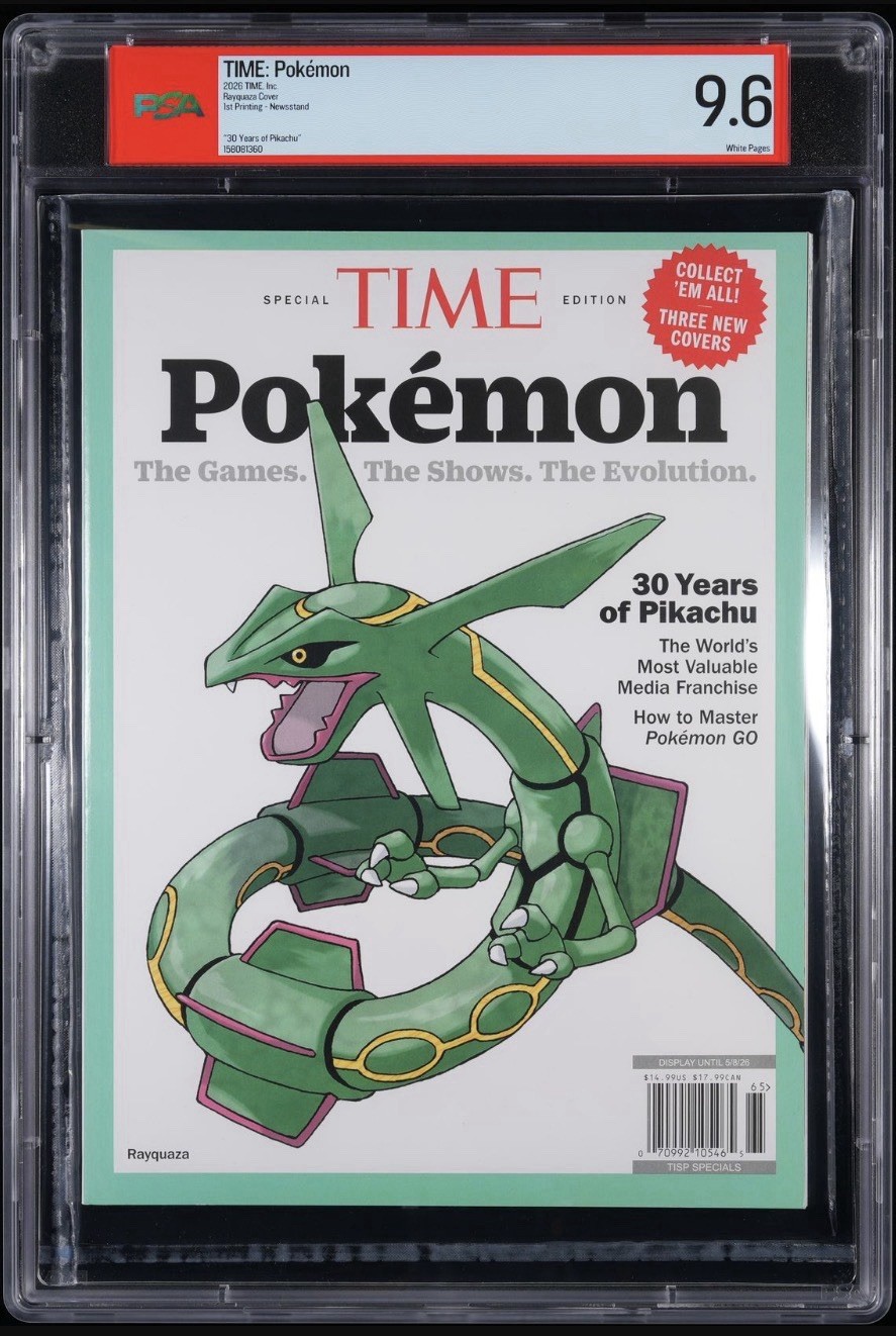 PSA 9.6 TIME: Pokémon Rayquaza Cover Newsstand Card #180081360 (2026)