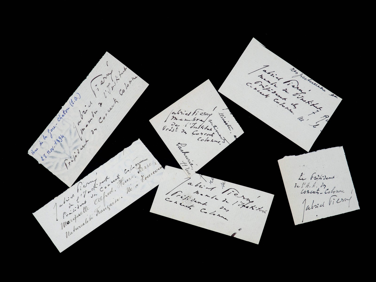 Gabriel PIERNE - Signed Autograph Sheets - 1894