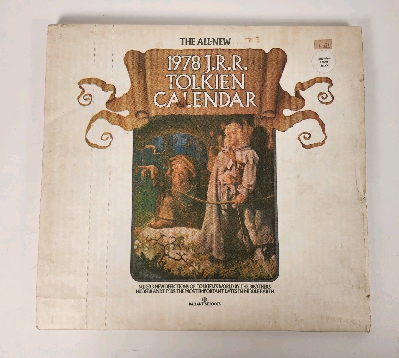 1978 J.R.R Tolkien Calendar Hobbit Lord of the Rings Illustrated Hildebrandt Art