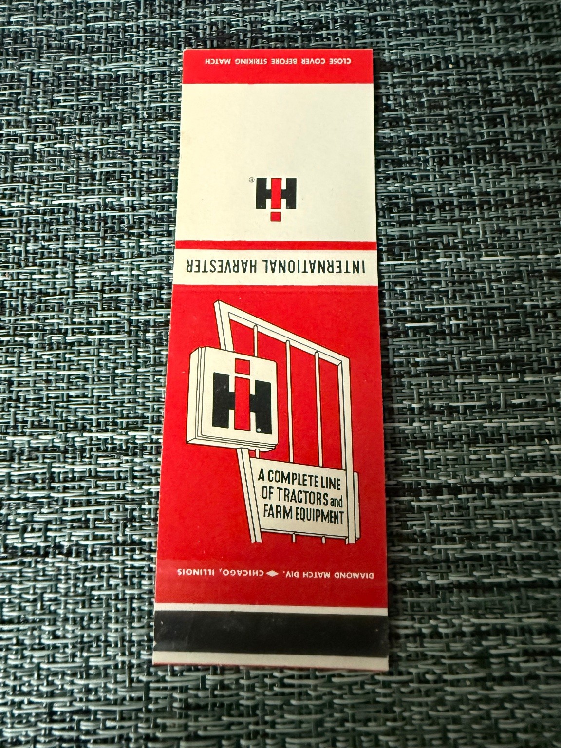 Vintage International Harvester IH Matchbook Cover Farm Equipment Ad