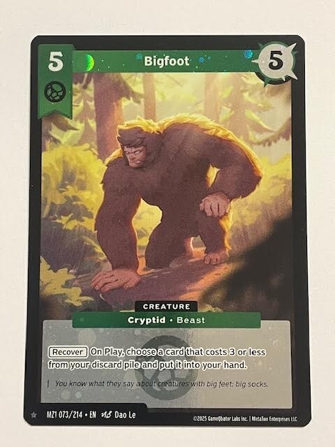 Metazoo TCG BIGFOOT MZ1 073/214 Reverse Holo - ENG ENGLISH